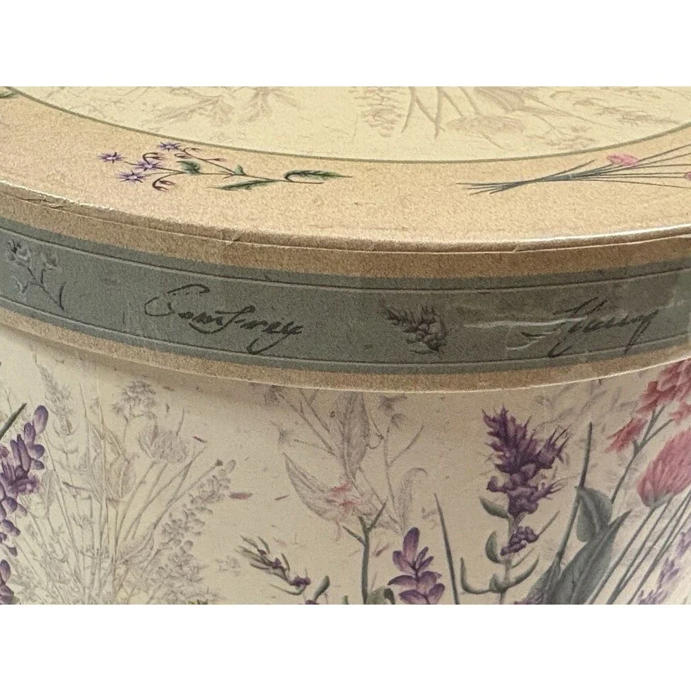 Revelations Round Keepsake Jewelry Trinket Storage Box Herbal Bouquet 9